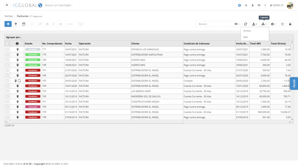 EXPORTAR EXPLORER FACTURA