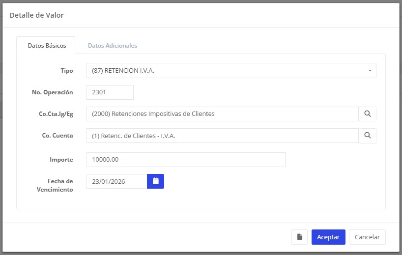 detalle valor online